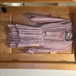 Stylish Mauve Pleated Dress